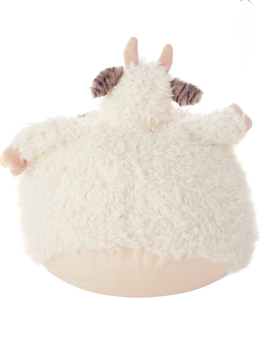 Mina Victory Round Cow Plush Animal Pillow - Cream with Brown Accents - Picture 4 of 10